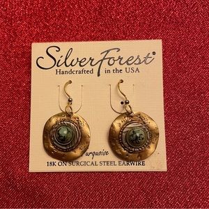 Silver Forest Handcrafted in USA Turquoise 18k Gold Coating Earrings